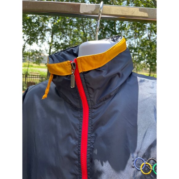 Xerox Worldwide Partner Olympic Windbreaker Jacket Medium Men's Zippered Hood - Picture 3 of 12